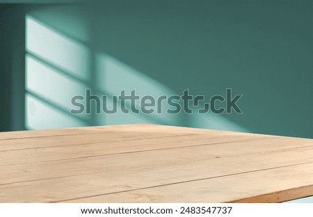 empty table modern empty room with light from window wall.