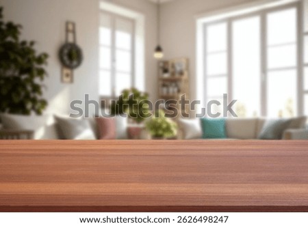 Empty table top at clean living room