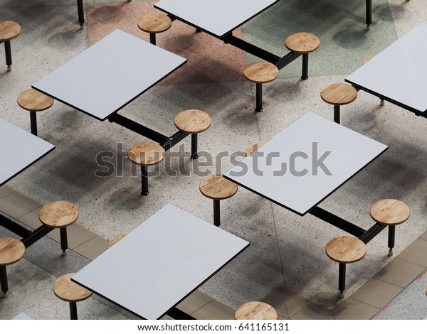 Empty Tables Chairs Set Rows Large Stock Photo Edit Now