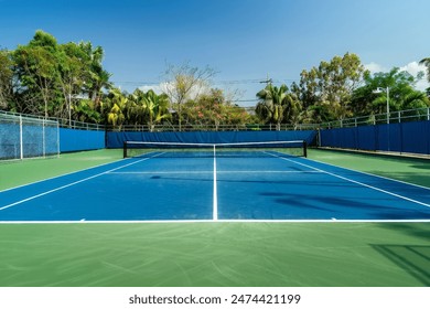 An empty tennis court without players - Powered by Shutterstock