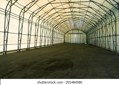 Empty Tent Warehouse Interior  