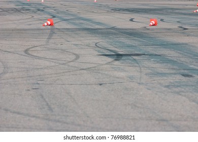 Empty Test Track With Cones