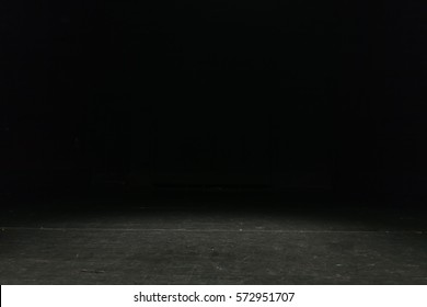 Empty Theater Stage In Dark