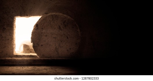 Empty Tomb: Details of Jesus Christ’s Resurrection : Surrealism Background : Easter Day - Shutterstock ID 1287802333