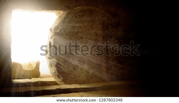 Empty Tomb: Details of Jesus\
Christ’s Resurrection : Surrealism Background : Easter\
Day