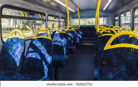 Empty Top Floor Of A London Double-decker Bus