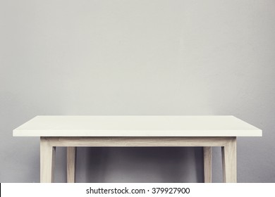 Empty top of natural stone table and grey wall background. For product display  - Shutterstock ID 379927900