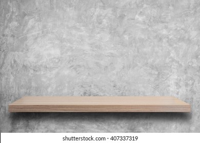 Empty top wooden shelves and stone wall background. For product display - Shutterstock ID 407337319