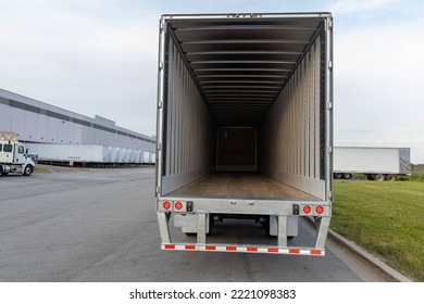 Empty Trailer Waiting To Loading 