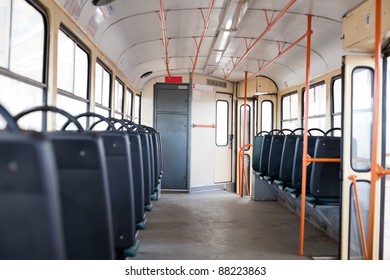 Empty Tram Interior