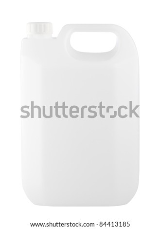 Empty transparent white gallon without logo or brand on it, an image isolated on white 