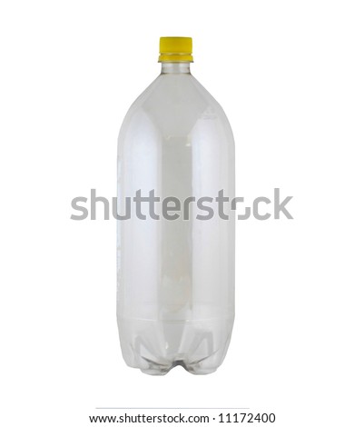 empty two liter bottle on white