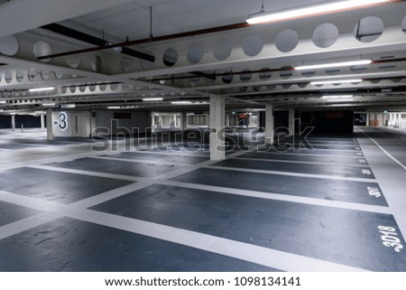 Empty underground car park