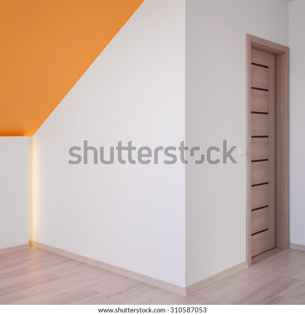 Empty Unfurnished Attic Room Slanted Ceiling Stock Photo Edit Now