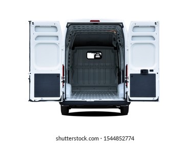 Empty van with rear doors opened - Shutterstock ID 1544852774