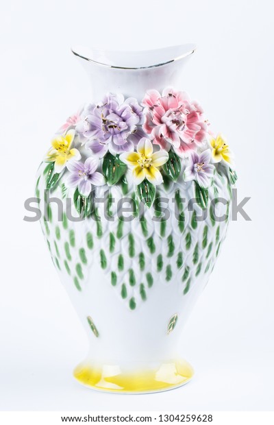 Empty Vase On White Background Stock Photo Edit Now 1304259628