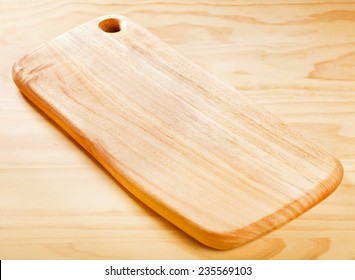 Empty Vintage Cutting Board On Planks, Food Background, Concept