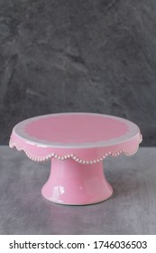 Empty Vintage Pink Cake Platter