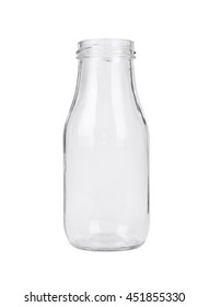 An Empty Vintage Style Glass Milk Bottle