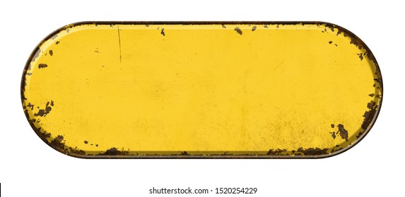 Empty Vintage Tin Sign On A White Background