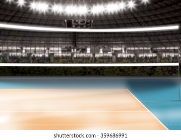 Empty volleyball court