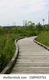 An Empty Walkway At The Russell W. Peterson Wildlife Refuge In Wilmington, Delaware