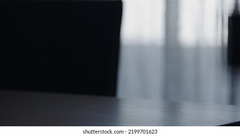 Empty walnut table with copy space, wide photo