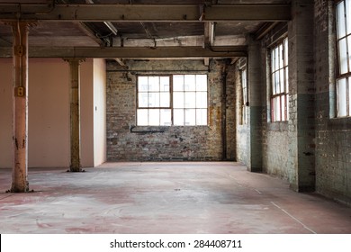 Empty Warehouse Office Or Commercial Area, Industrial Background