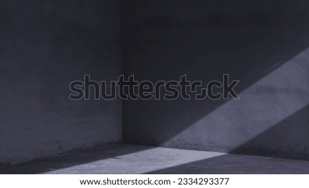 Empty warehouse room with Grungy stucco concrete wall floor room as background, corner of old grunge interior, Abstract architecture background