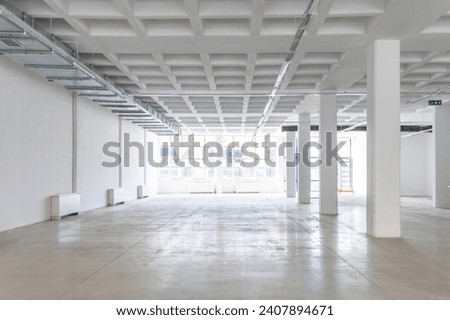Empty warehouse with ventilation system