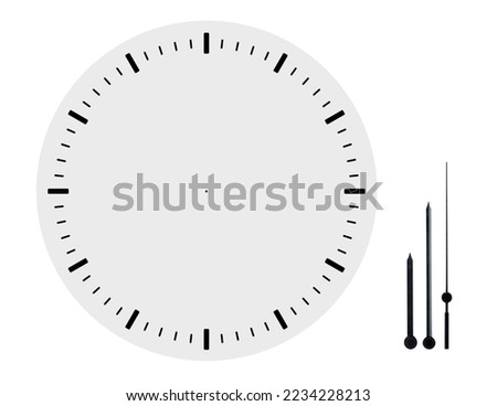 Empty watch face without hands isolated on white background