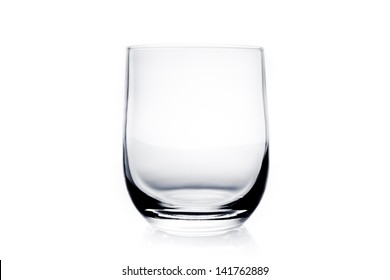 Empty Water Glass On White Background