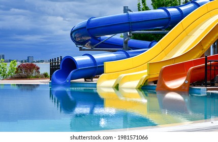  Empty Water park for kids in a luxury hotel   near the sea 
