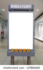 Empty White Billboard In The Mall