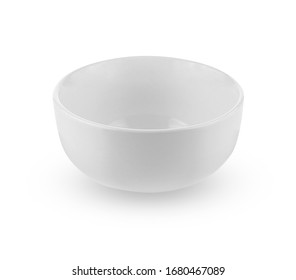 Empty White Bowl Isolated On White Background