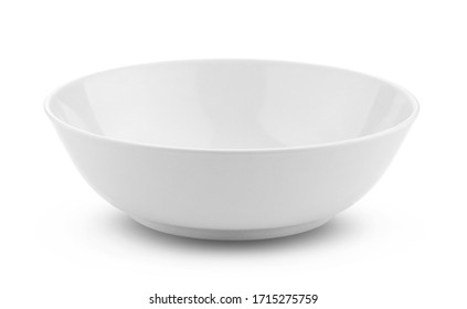 Empty White Bowl Isolated On White Background