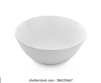 Empty White Bowl Isolated On White Background