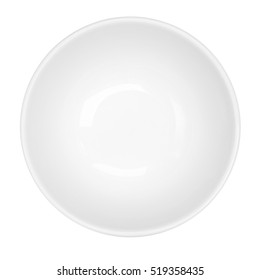 Empty white bowl isolated on white background, top view - Shutterstock ID 519358435