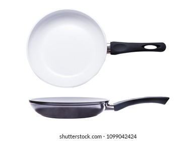 Empty White Ceramic Pan, Isolate