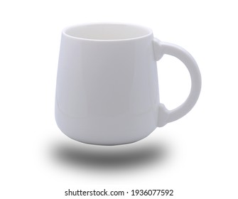 Empty white coffee cup isolated on white background.