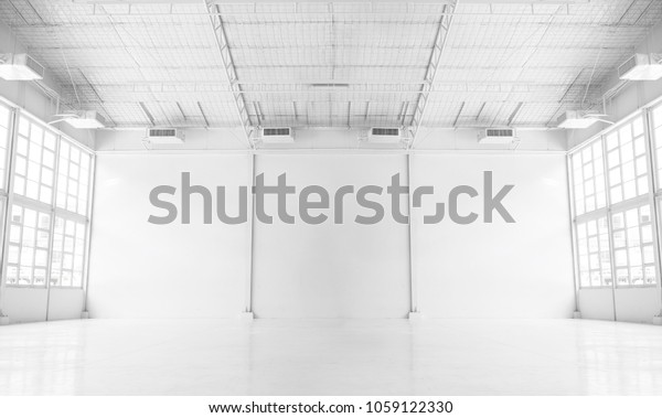 Empty White Concrete Interior Design Big Royalty Free