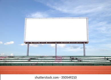 Empty White Digital Billboard Screen For Advertising In Stadium 