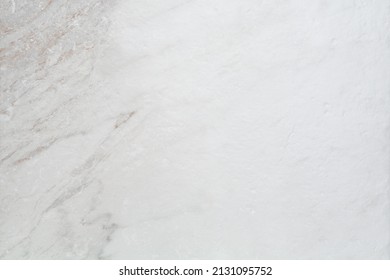 Empty White And Grey Marble Flat Lay Background. Smooth Stone Backdrop With No People And No Props.