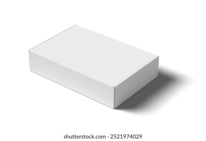 empty white Paper mailing box Cardboard box isolated on white background 