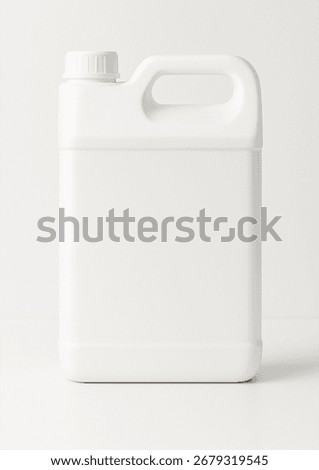Empty white plastic Gallon container mockup for chemical solution isolated