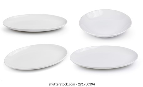 empty white plate on a white background