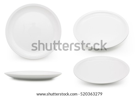 empty white plate on the white background