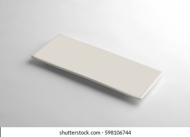 Empty White Plate For Sushi On White Background