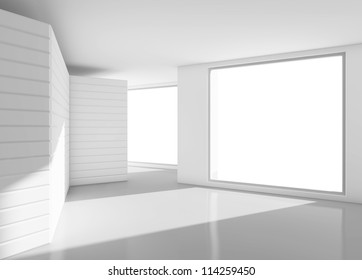 Empty  White Room With Window