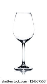 Empty White Wine Glass Isolated On White Background